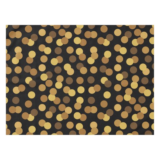 Elegant Gold en Black Polka Dots Pattern Tafelkleed (Voorkant (Horizontaal))