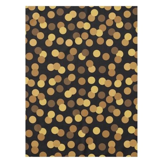 Elegant Gold en Black Polka Dots Pattern Tafelkleed (Voorkant)