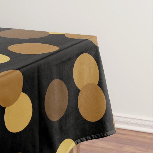 Elegant Gold en Black Polka Dots Pattern Tafelkleed (Voorbeeld)