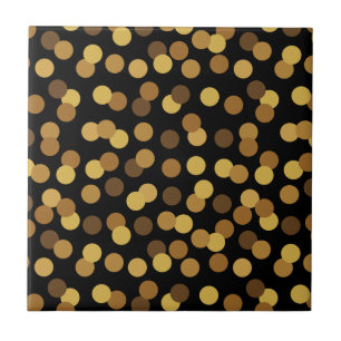 Elegant Gold en Black Polka Dots Pattern Tegeltje