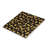 Elegant Gold en Black Polka Dots Pattern Tegeltje (Zijkant)