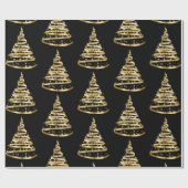 Elegant Gold en Black Ribbon-kerstmis Cadeaupapier (Vlak)