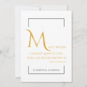 Elegant Gold en Black Scripting Religious Wedding Kaart (Achterkant)