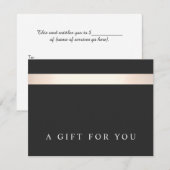 Elegant Gold- en Black Striped Cadeaucertificaat (Voorkant / Achterkant)