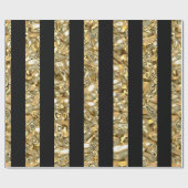 Elegant Gold en Black Striped Cadeaupapier (Vlak)