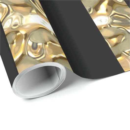 Elegant Gold en Black Striped Cadeaupapier (Rol Hoek)