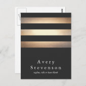 Elegant Gold en Black Striped Designer Briefkaart (Voorkant / Achterkant)