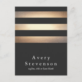Elegant Gold en Black Striped Designer Briefkaart