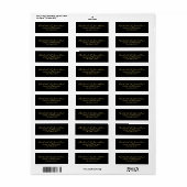Elegant Gold en Black Wedding Etiket (Full Sheet)