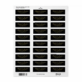 Elegant Gold en Black Wedding Etiket (Full Sheet)