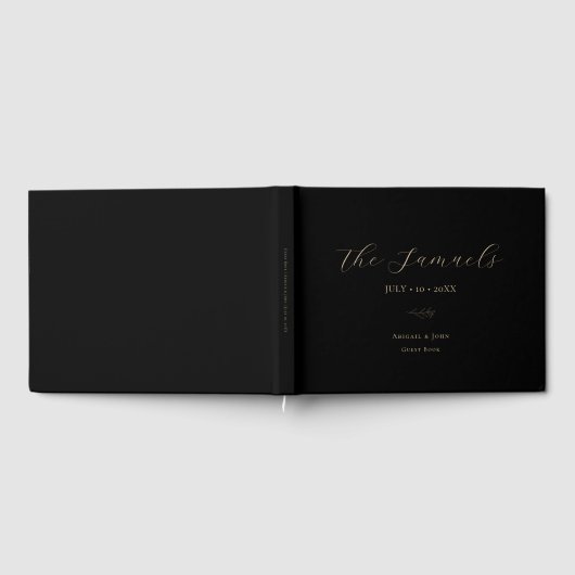 Elegant Gold en Black Wedding Guest Book Gastenboek (Volledig)