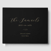 Elegant Gold en Black Wedding Guest Book Gastenboek (Voorkant)
