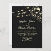  Elegant Gold en Black Wedding Kaart (Voorkant)