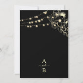 Elegant Gold en Black Wedding Kaart (Achterkant)