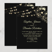 Elegant Gold en Black Wedding Kaart (Voorkant / Achterkant)