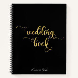 Elegant Gold en Black Wedding Notitieboek