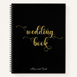 Elegant Gold en Black Wedding Notitieboek