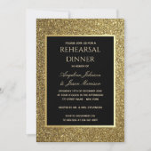 Elegant Gold en Black Wedding Rehearsal Dinner Kaart (Voorkant)