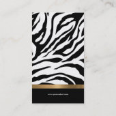 Elegant Gold en Black Zebra Stripes Visitekaartje (Achterkant)