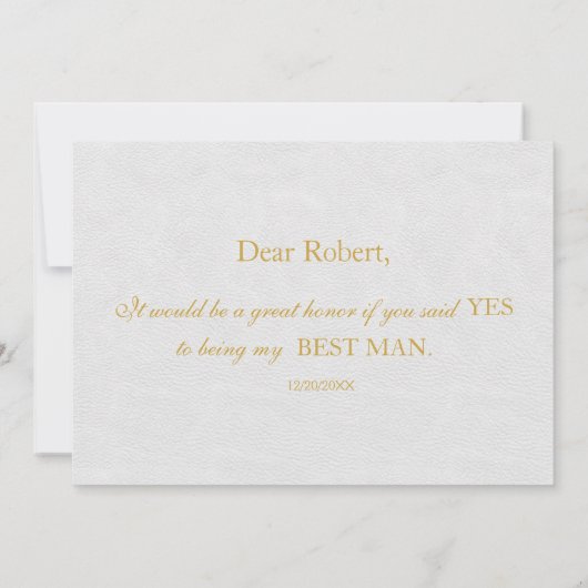 Elegant Gold en Black ZULLEN U MIJN BESTE MAN ZIJN Kaart (Achterkant)
