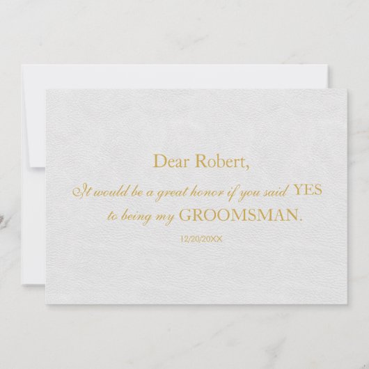 Elegant Gold en Black ZULLEN U MIJN GROOMSMAN ZIJN Kaart (Achterkant)