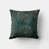 Elegant Gold en Blauwgroen Green Floral Mandala Pa Kussen (Achterkant)