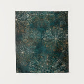 Elegant Gold en Blauwgroen Green Floral Mandala Pa Wandkleed (Voorkant)