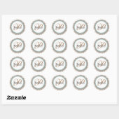Elegant Gold en Blauwgroen monogrammed Wedding Sti Ronde Sticker (Vel)