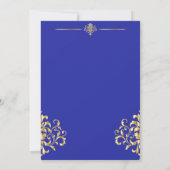 Elegant Gold- en Blue Damask-tabelnummers Kaart (Achterkant)