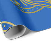 Elegant Gold en Blue Mandala Pattern Cadeaupapier (Rol Hoek)