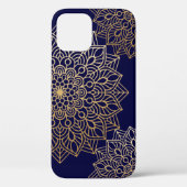 Elegant Gold en Blue Mandala Pattern Case-Mate iPhone Case (Achterkant)
