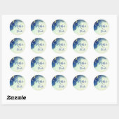 Elegant Gold en Blue Moeder van de Ronde Sticker (Vel)