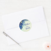 Elegant Gold en Blue Moeder van de Ronde Sticker (Envelop)