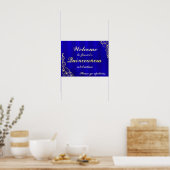 Elegant Gold en Blue Quinceanera Welcome Sign. Poster (Keuken)
