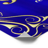 Elegant Gold en Blue Sweet 16 Welkomstteken Poster (Hoek)