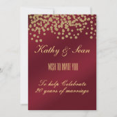 Elegant Gold en Bourgogne Jubileum Kaart (Voorkant)