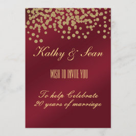 Elegant Gold en Bourgogne Jubileum Kaart