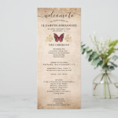 Elegant Gold en Bourgondië Quince Butterfly Progra Programmakaart (Staand voorkant)