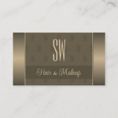 Elegant Gold en bruin met Initialen Professional Visitekaartje (Voorkant)