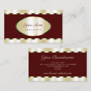 Elegant Gold en Burgundy Colored Professional Visitekaartje