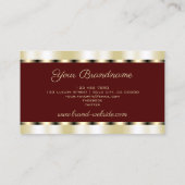 Elegant Gold en Burgundy Colored Professional Visitekaartje (Achterkant)
