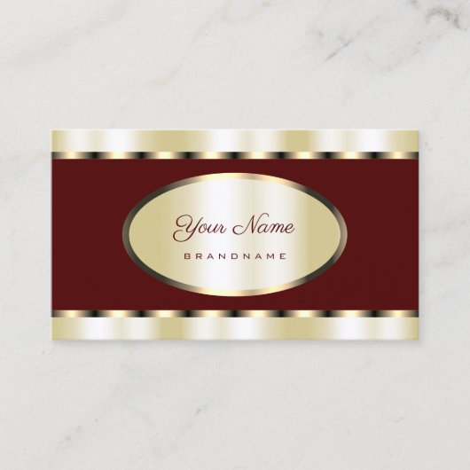Elegant Gold en Burgundy Colored Professional Visitekaartje (Voorkant)
