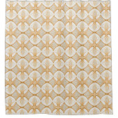 Elegant Gold en Cream Mid Century Modern Douchegordijn (Voorkant)