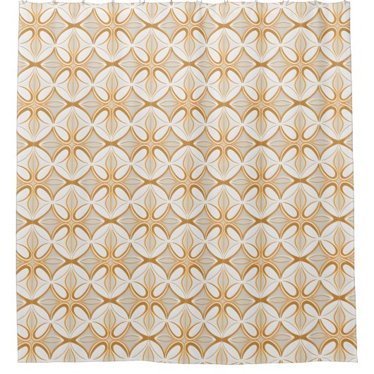 Elegant Gold en Cream Mid Century Modern Douchegordijn (Voorkant)