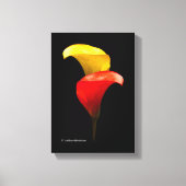 Elegant Gold en Crimson Calla Lilies Canvas Afdruk (Voorkant)