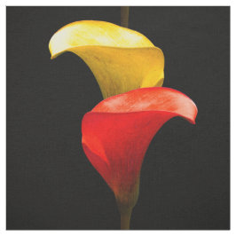 Elegant Gold en Crimson Calla Lilies Stof