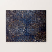 Elegant Gold en Dark Blue Floral Mandala Pattern Legpuzzel (Horizontaal)