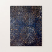 Elegant Gold en Dark Blue Floral Mandala Pattern Legpuzzel (Verticaal)