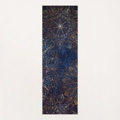 Elegant Gold en Dark Blue Floral Mandala Pattern Yogamat (Voorkant)