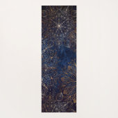 Elegant Gold en Dark Blue Floral Mandala Pattern Yogamat (Achterkant)